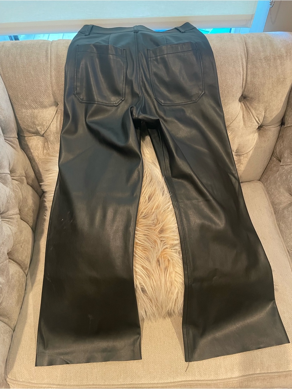 Zara wide leg ankle faux leather pants - Picture 2 of 3